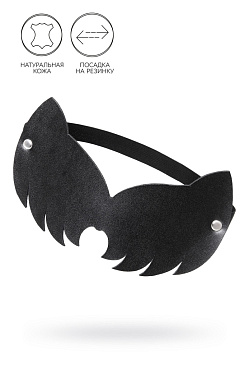 Маска Pecado BDSM кошка, с ушками кошки, закрытая, натуральная кожа, чёрная