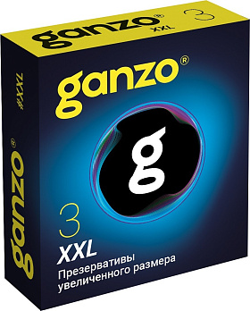 Презервативы Ganzo XXL BLACK EDITION увеличенного размера (3шт.)