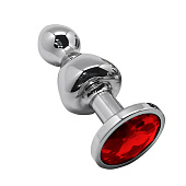 Анальная втулка Wooomy Lollypop c красным кристаллом (M)