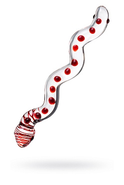 Фаллоимитатор Sexus Glass (стекло), прозрачно-красный, 22.7 см.