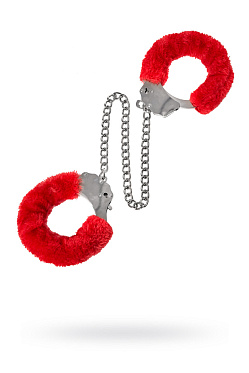 Оковы на ноги Romfun, меховые, красные