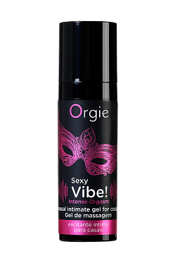 Жидкий вибратор ORGIE Sexy Vibe Intense Orgasm с покалывающим, разогревающим и охлаждающим эффектом, 15 мл.