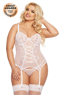 Корсет и стринги SoftLine Collection, Brenda, белый (XL)