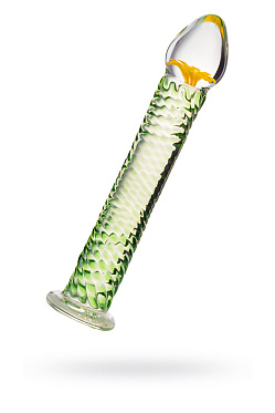 Фаллоимитатор Sexus Glass (стекло), прозрачно-зеленый, 18.5 см.
