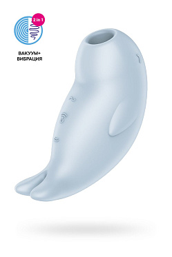 Вакуумный стимулятор клитора с вибрацией Satisfyer Seal You Soon, голубой