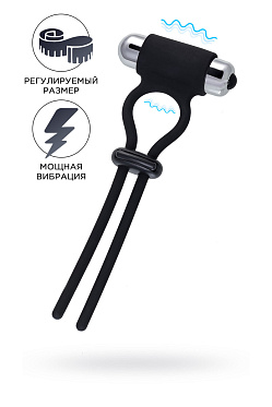 Лассо на пенис Jat, силикон, черное, 14 см.