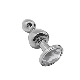 Анальная втулка Wooomy Lollypop c прозрачным кристаллом (M)