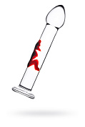 Фаллоимитатор Sexus Glass (стекло), прозрачно-красный, 19,5 см.