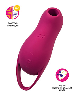 Вакуум-волновой стимулятор клитора с вибрацией Satisfyer Pocket Pro 1, бордовый