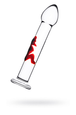 Фаллоимитатор Sexus Glass (стекло), прозрачно-красный, 19,5 см.