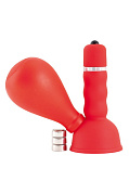 Вибратор на сосок с грушей красный Вибратор на сосок с грушей красный